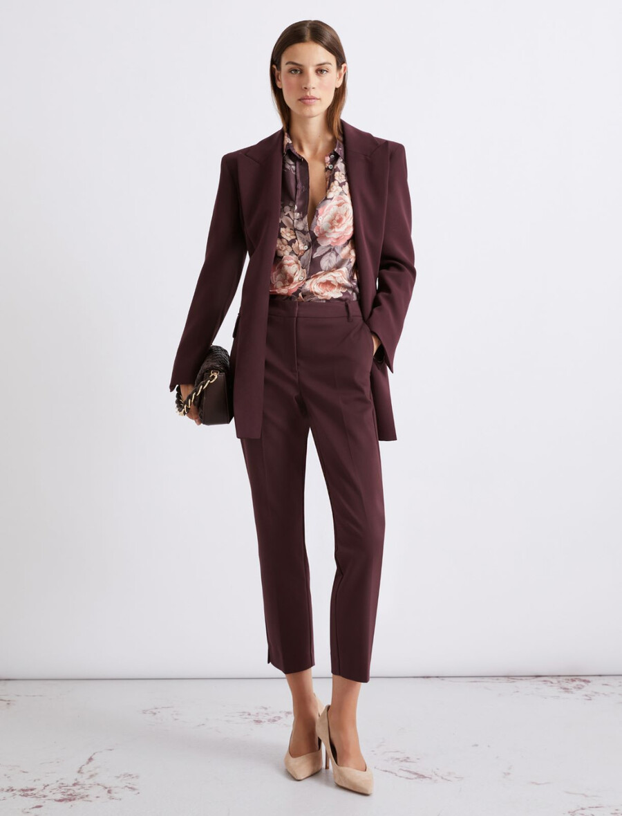cady-jacke mit gürtel - bordeaux