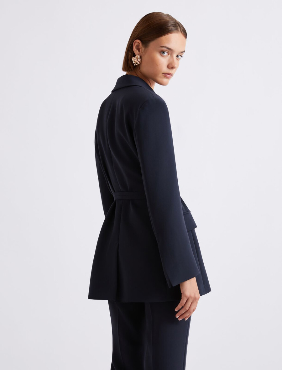 cady-jacke mit gürtel - marineblau