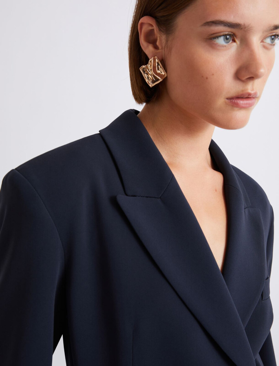 cady-jacke mit gürtel - marineblau