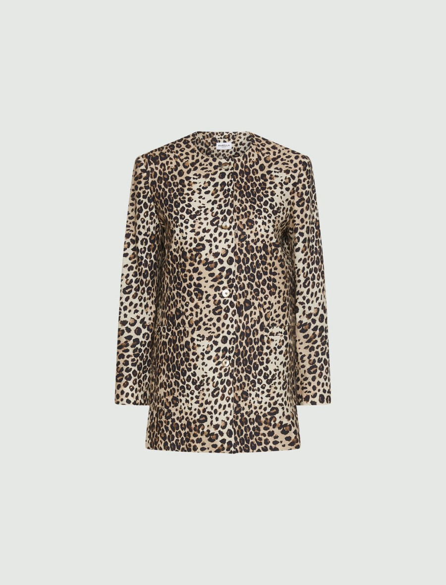 jacke aus korbgeflecht aus leinenmischung – beige