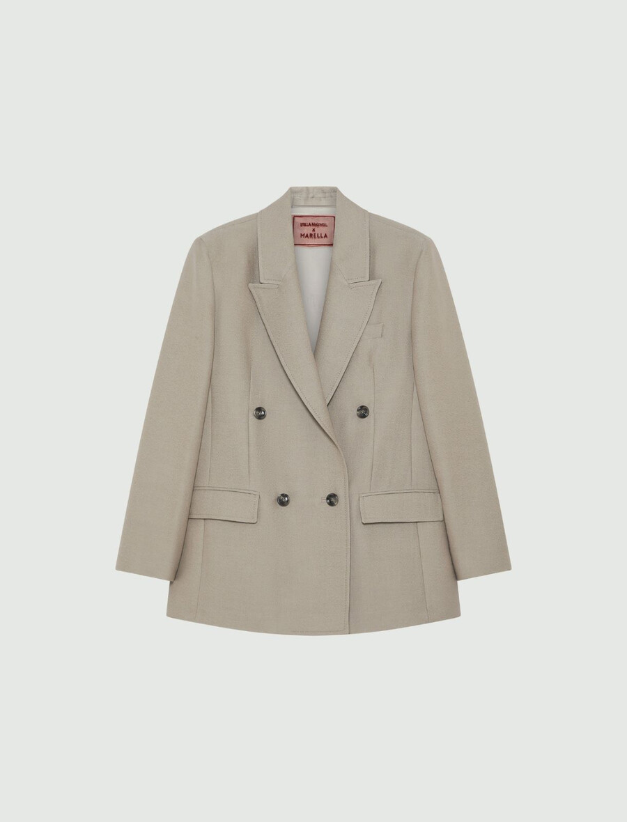 oversized-blazer im dekonstruierten stil – hellgrau