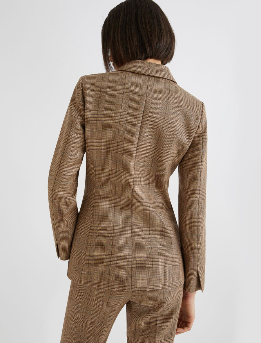 schmal geschnittene wolljacke - honig