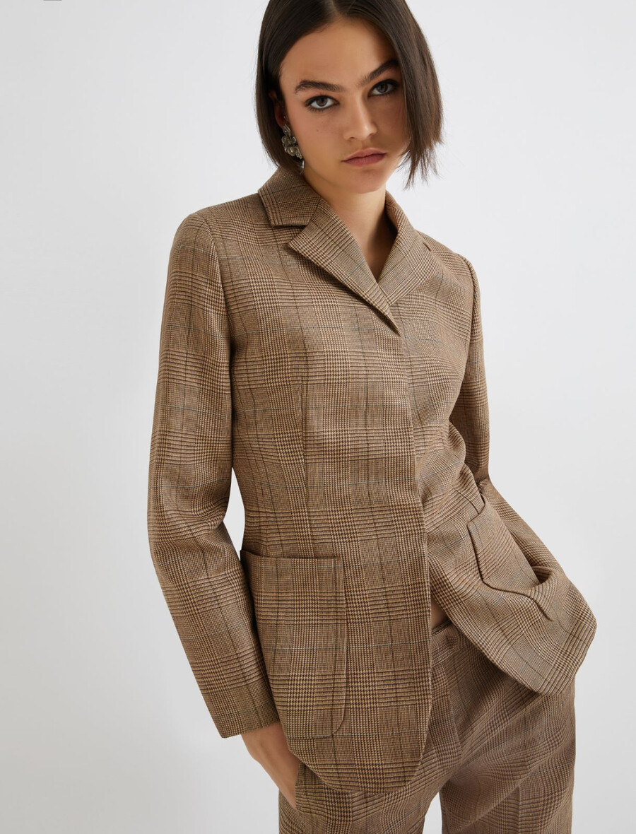 schmal geschnittene wolljacke - honig