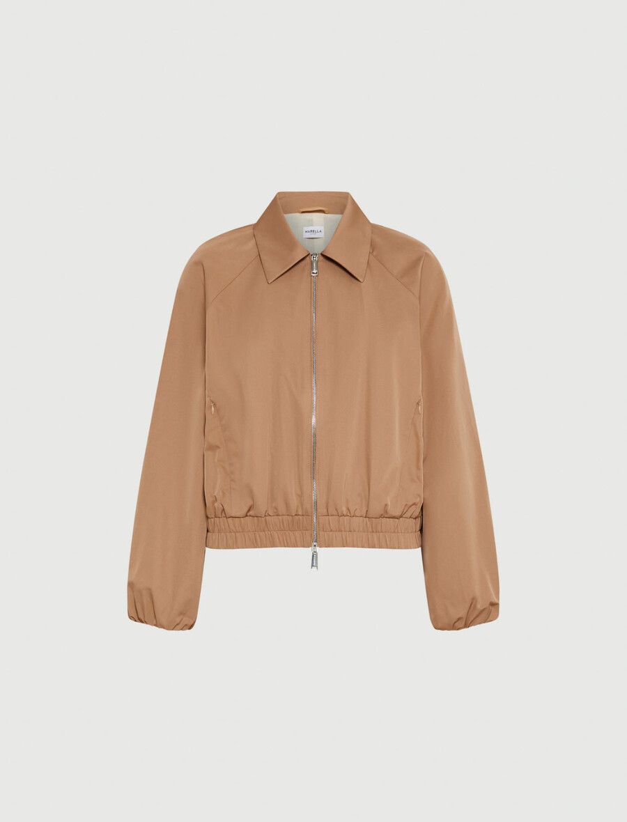 wasserabweisende bomberjacke aus twill – beige