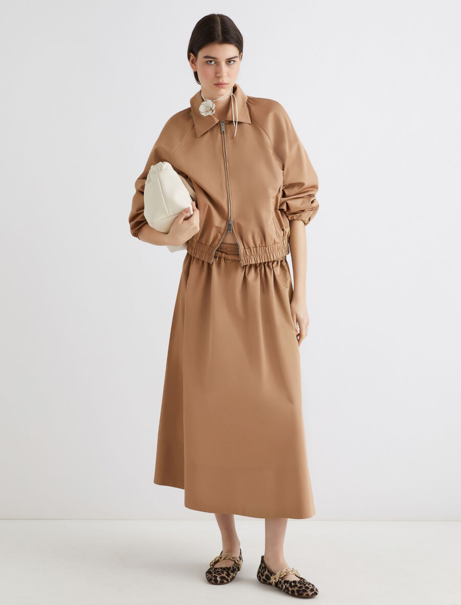 wasserabweisende bomberjacke aus twill – beige