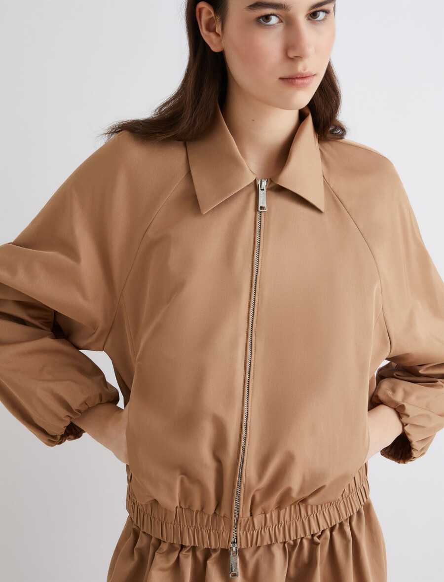 wasserabweisende bomberjacke aus twill – beige