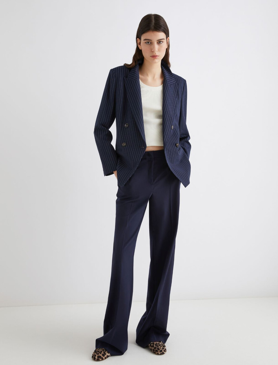 blazer aus stretch-canvas – marineblau
