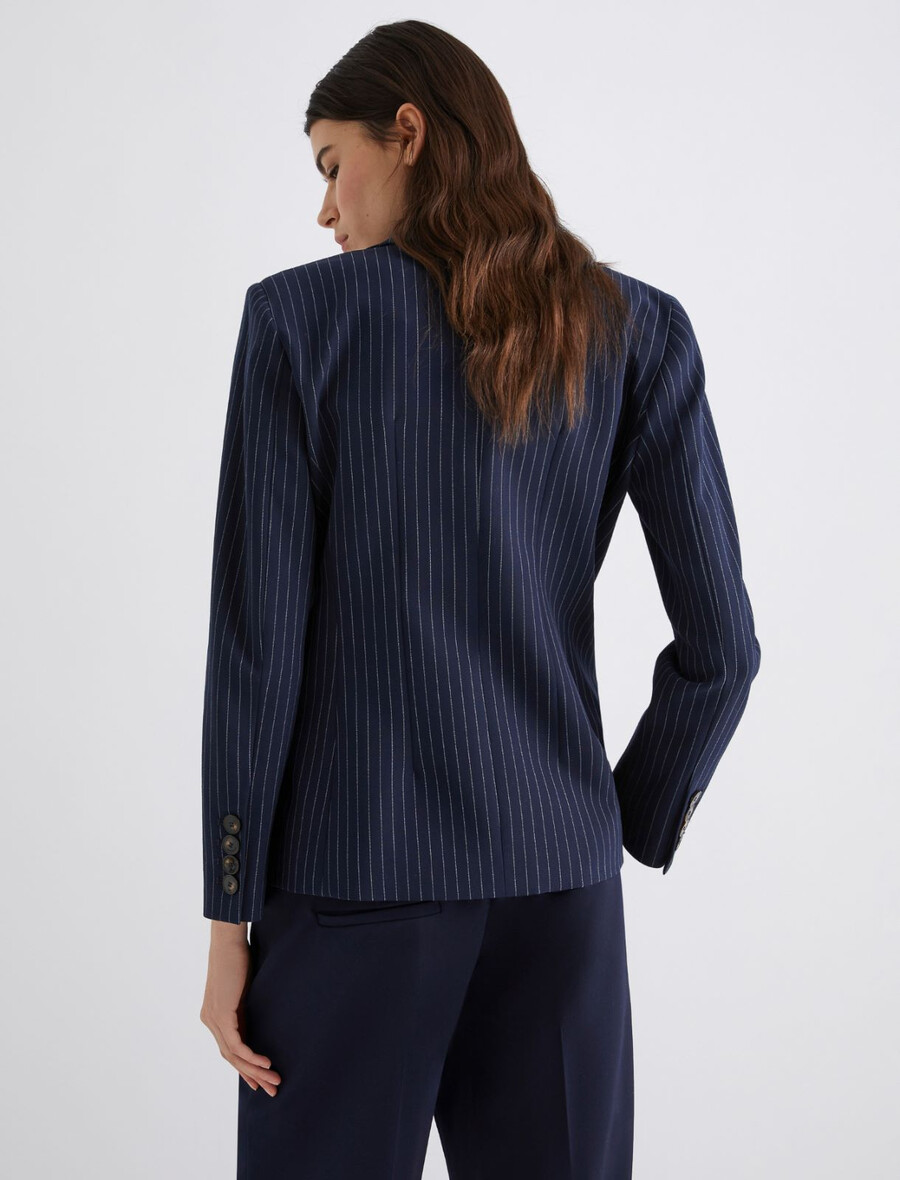 blazer aus stretch-canvas – marineblau
