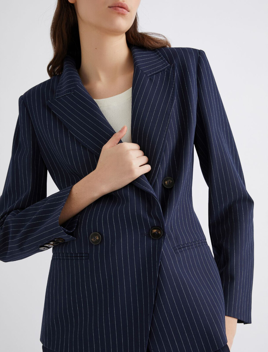 blazer aus stretch-canvas – marineblau