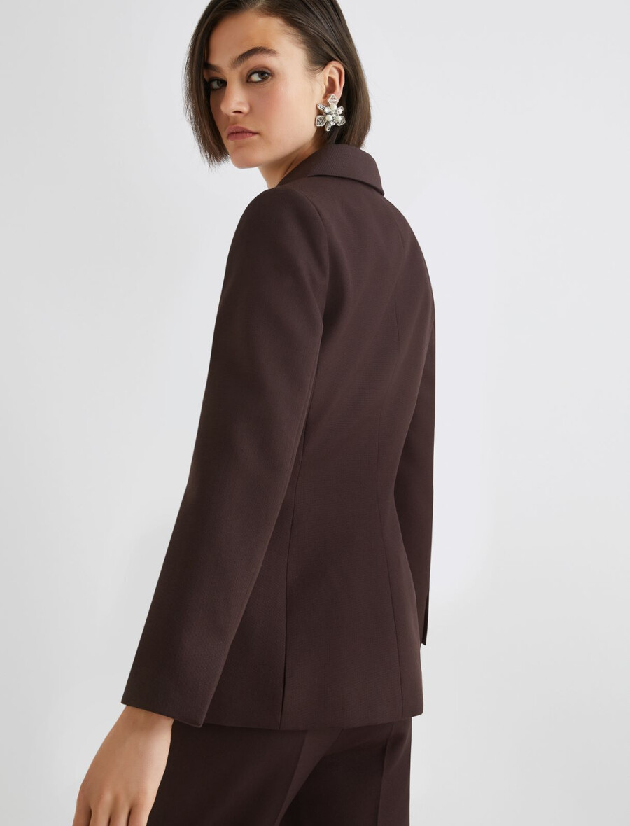 einreihiger blazer aus wollmischung – braun