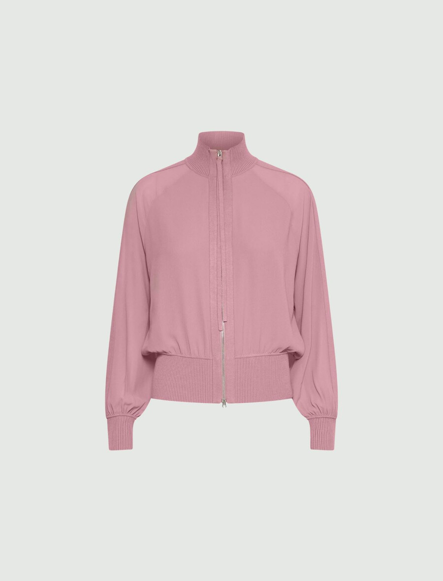 sportliche blousonjacke aus georgette - hydrangea
