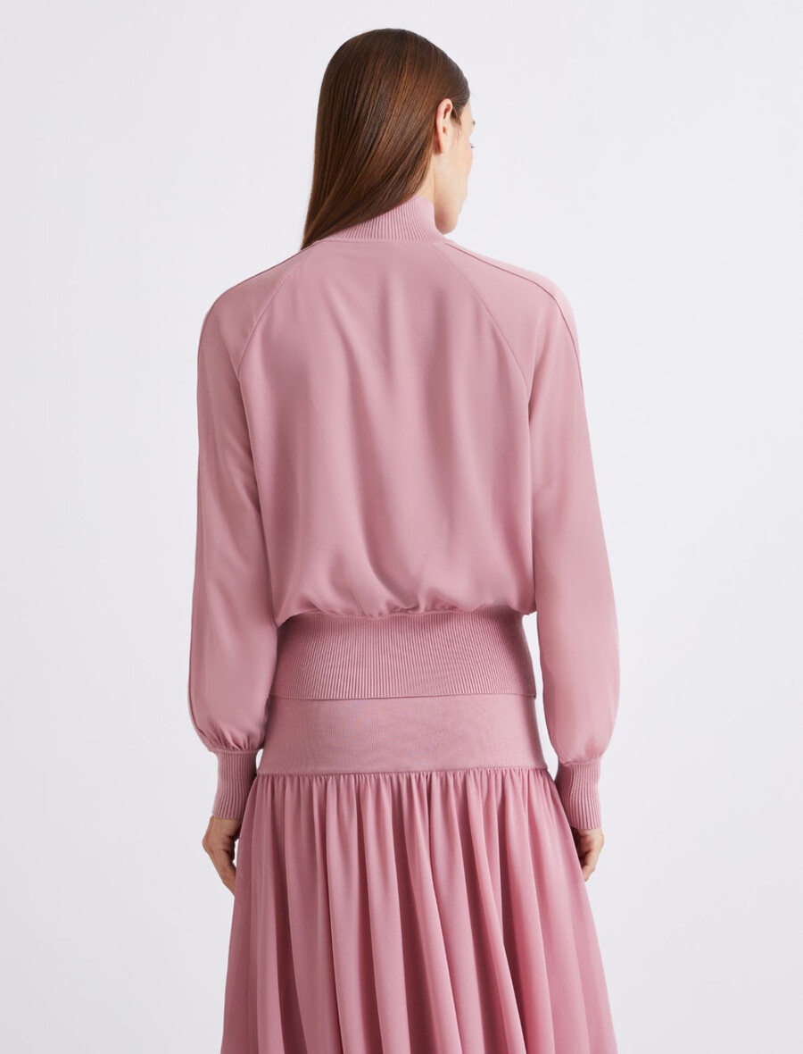 sportliche blousonjacke aus georgette - hydrangea