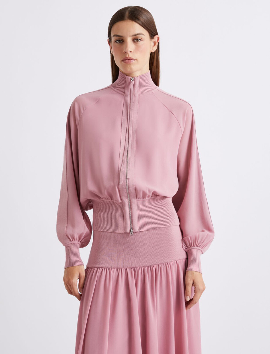 sportliche blousonjacke aus georgette - hydrangea