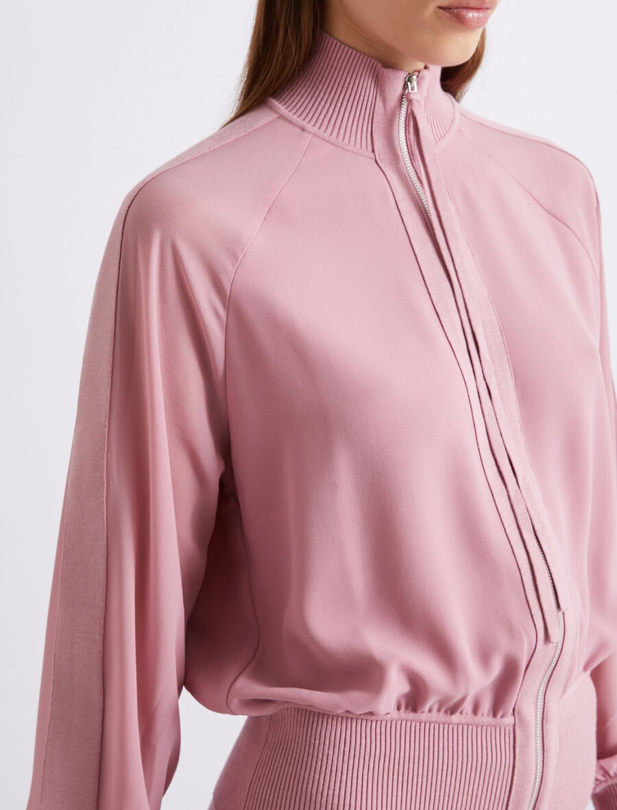 sportliche blousonjacke aus georgette - hydrangea