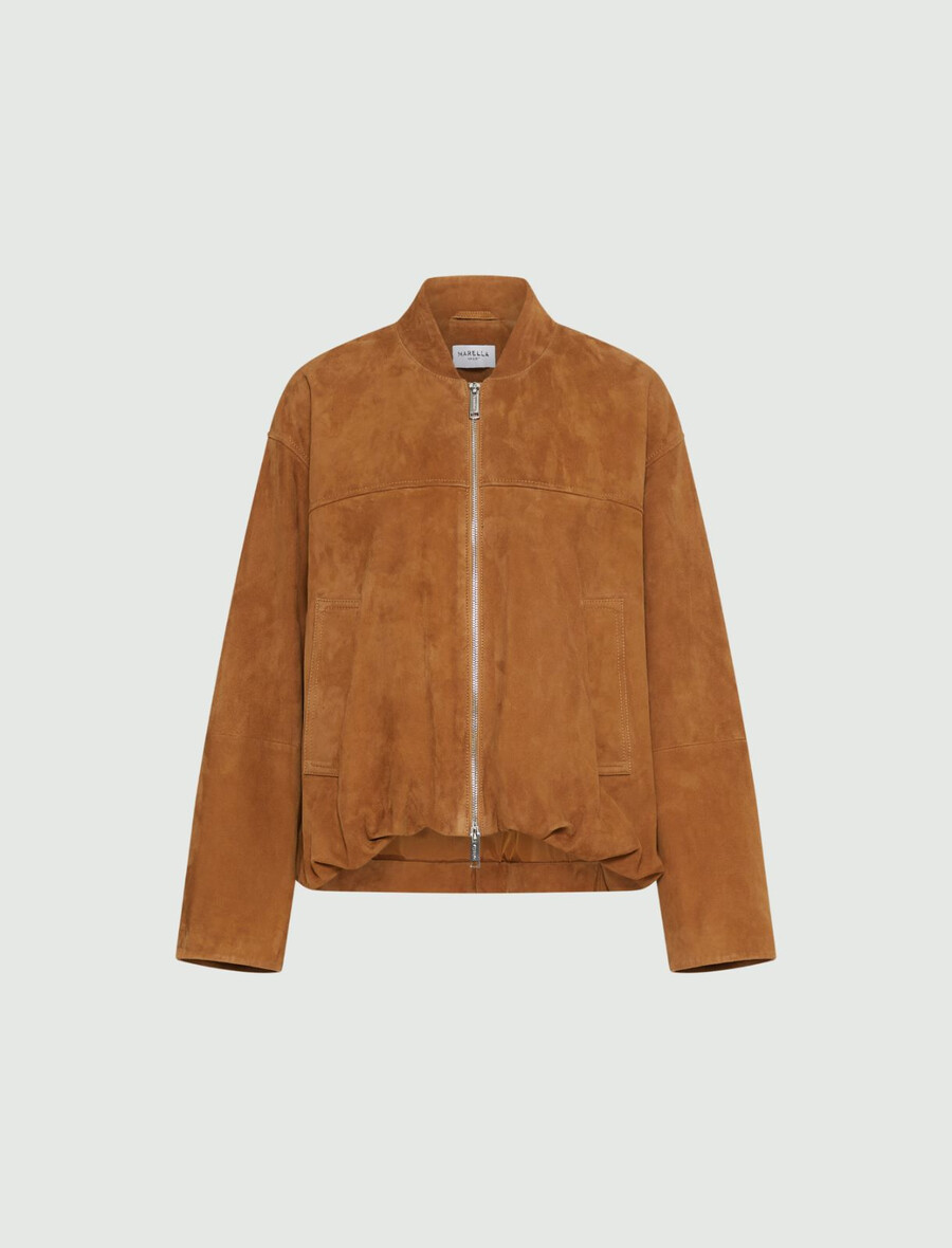 wildleder-blousonjacke - camel