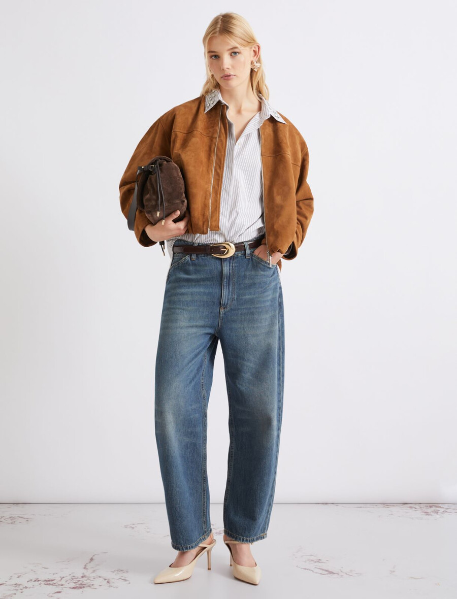 wildleder-blousonjacke - camel