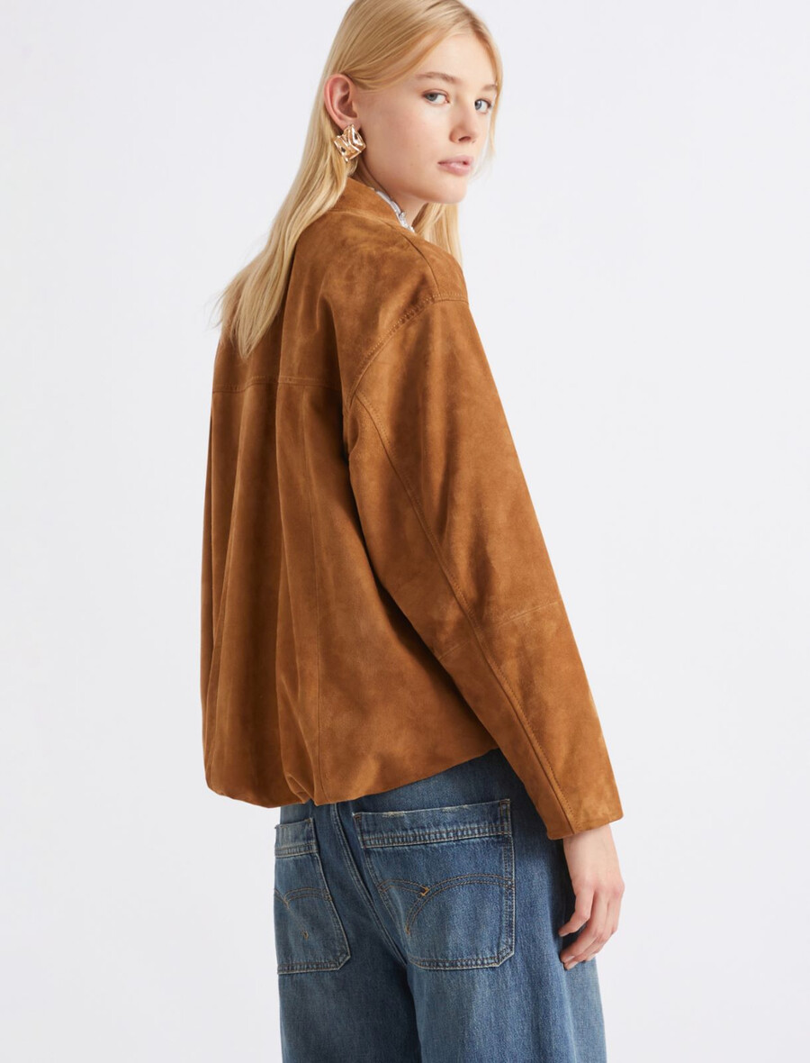 wildleder-blousonjacke - camel