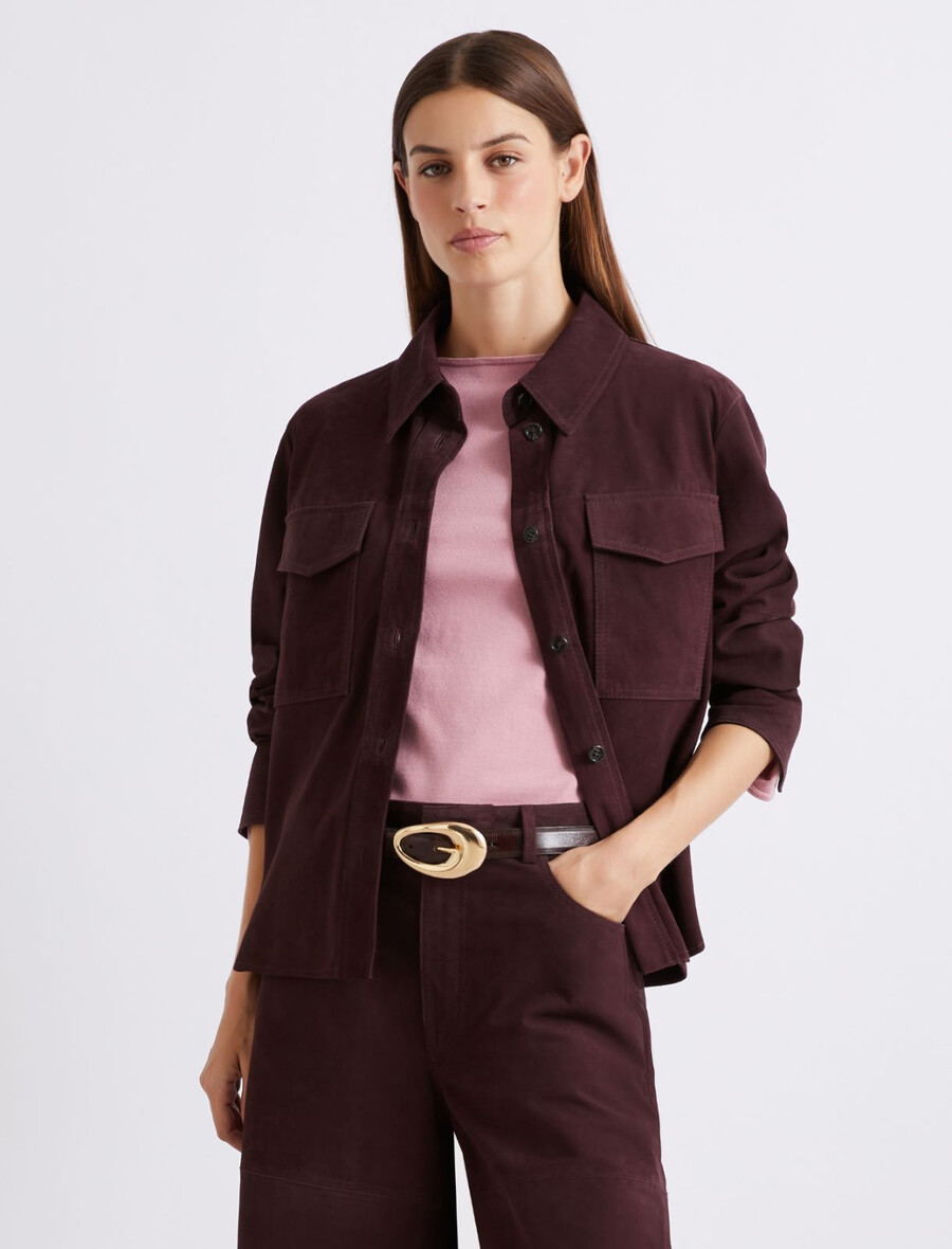 wildlederjacke - bordeaux