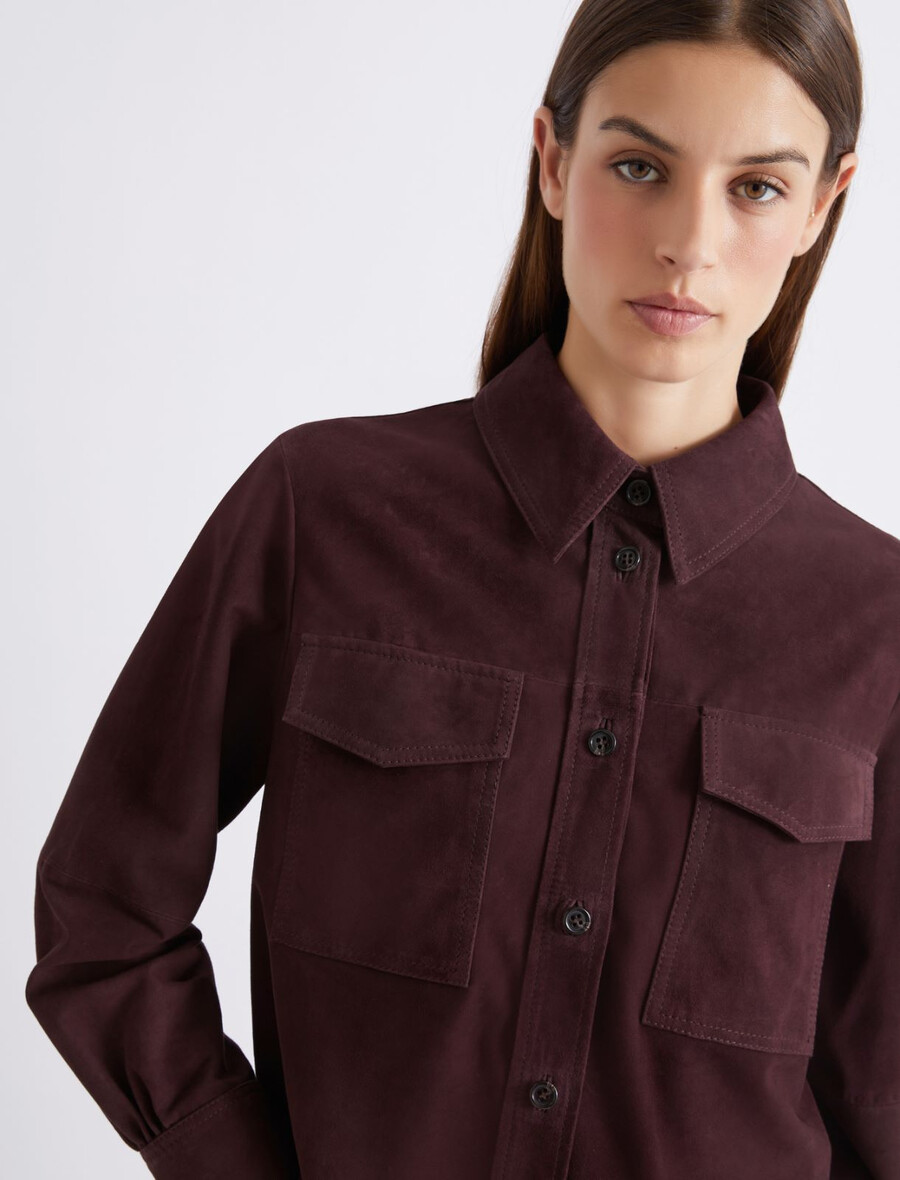 wildlederjacke - bordeaux