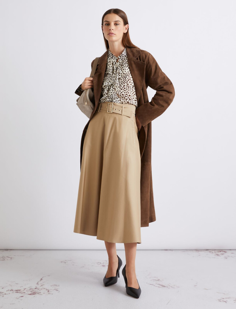 trenchcoat aus wildleder - braun