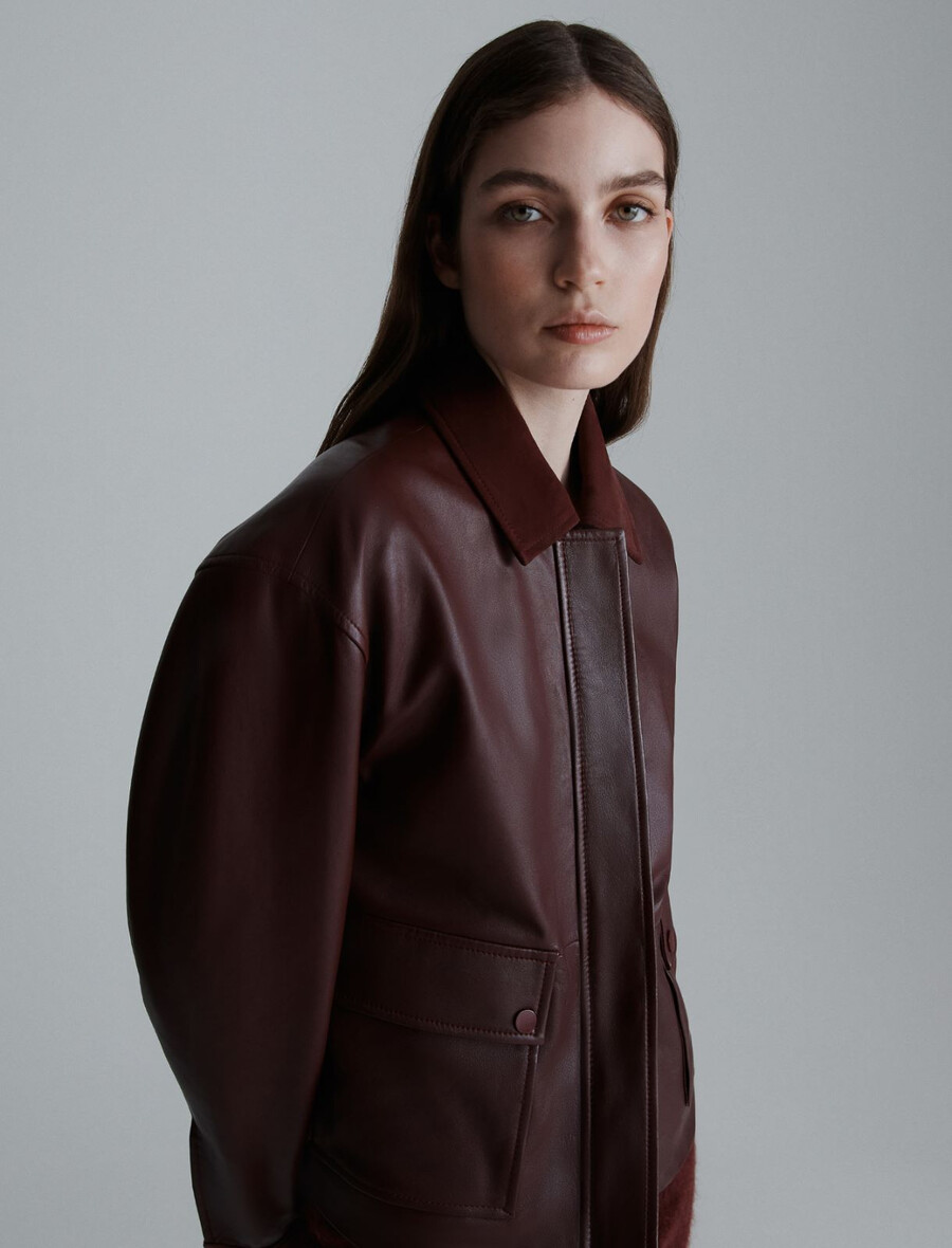 lederjacke - bordeaux