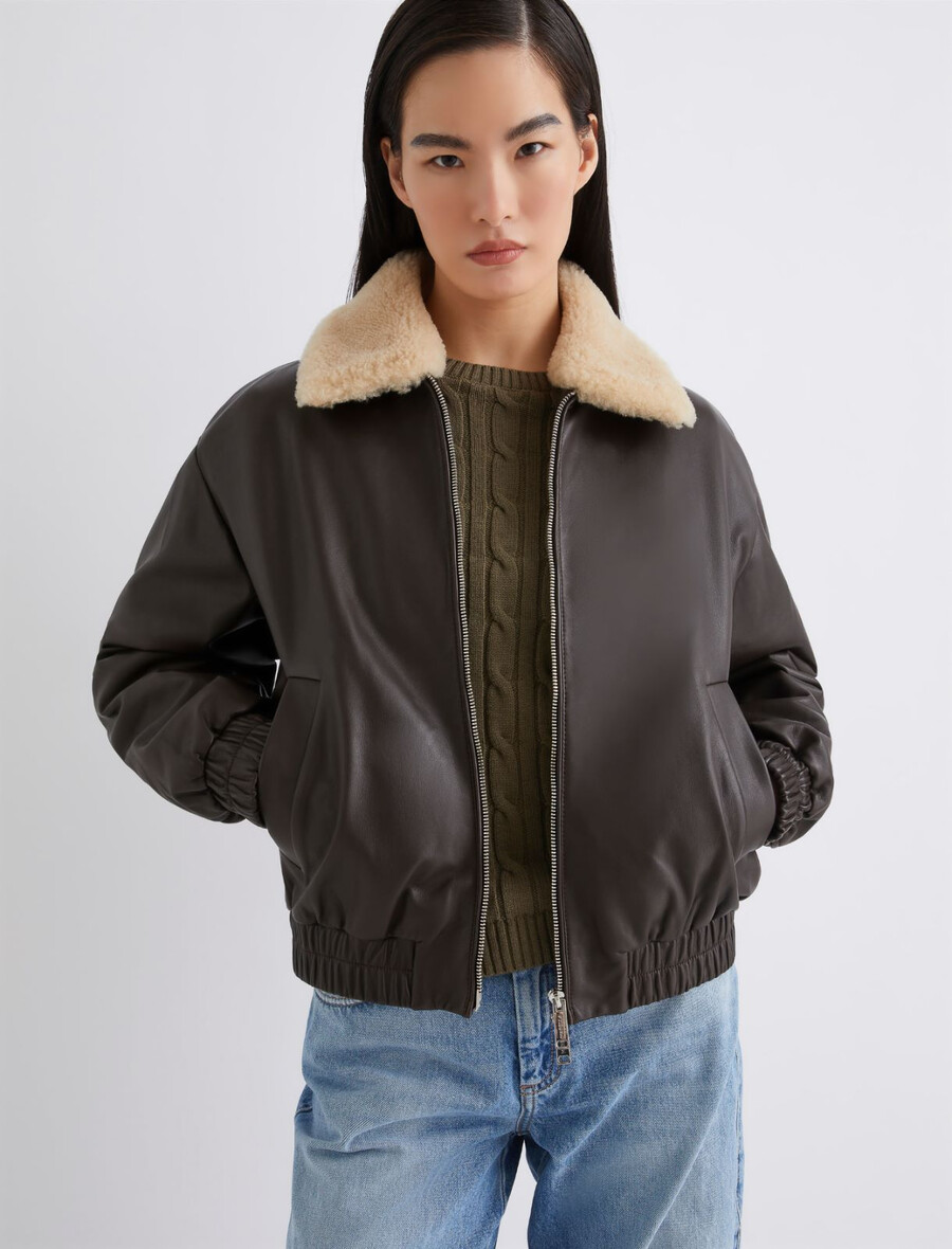 lederbomberjacke - braun