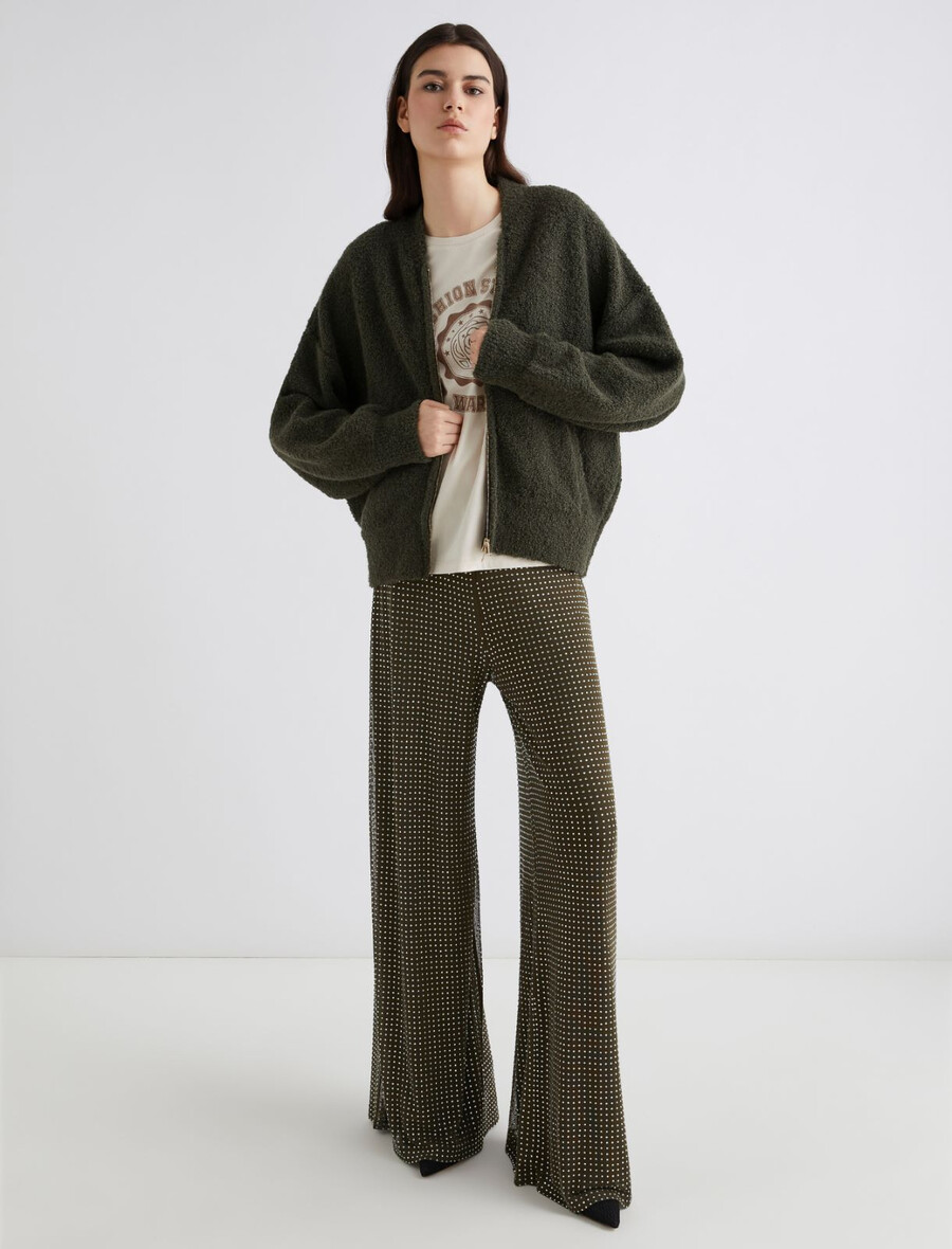 bouclé-bomberjacke - kaki