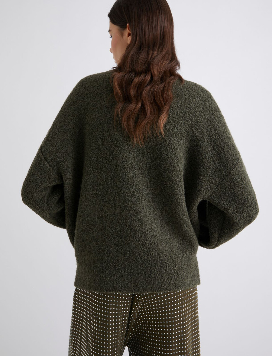 bouclé-bomberjacke - kaki