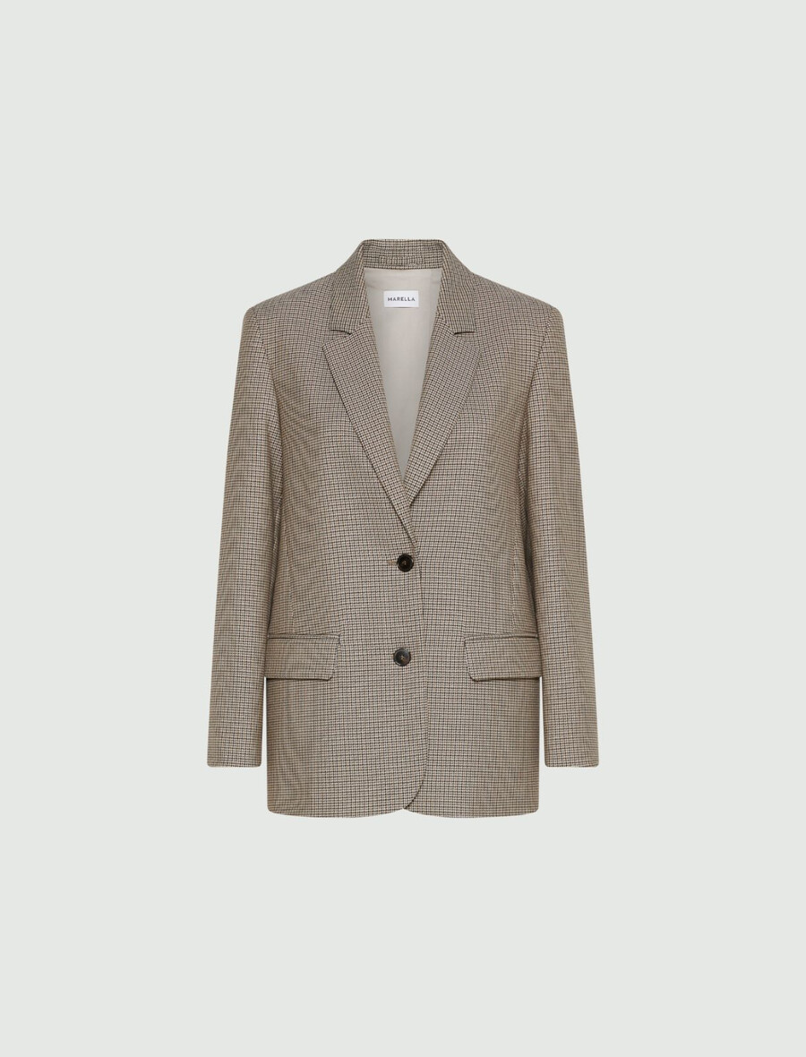 herrenblazer mit lurex-verzierung - natur