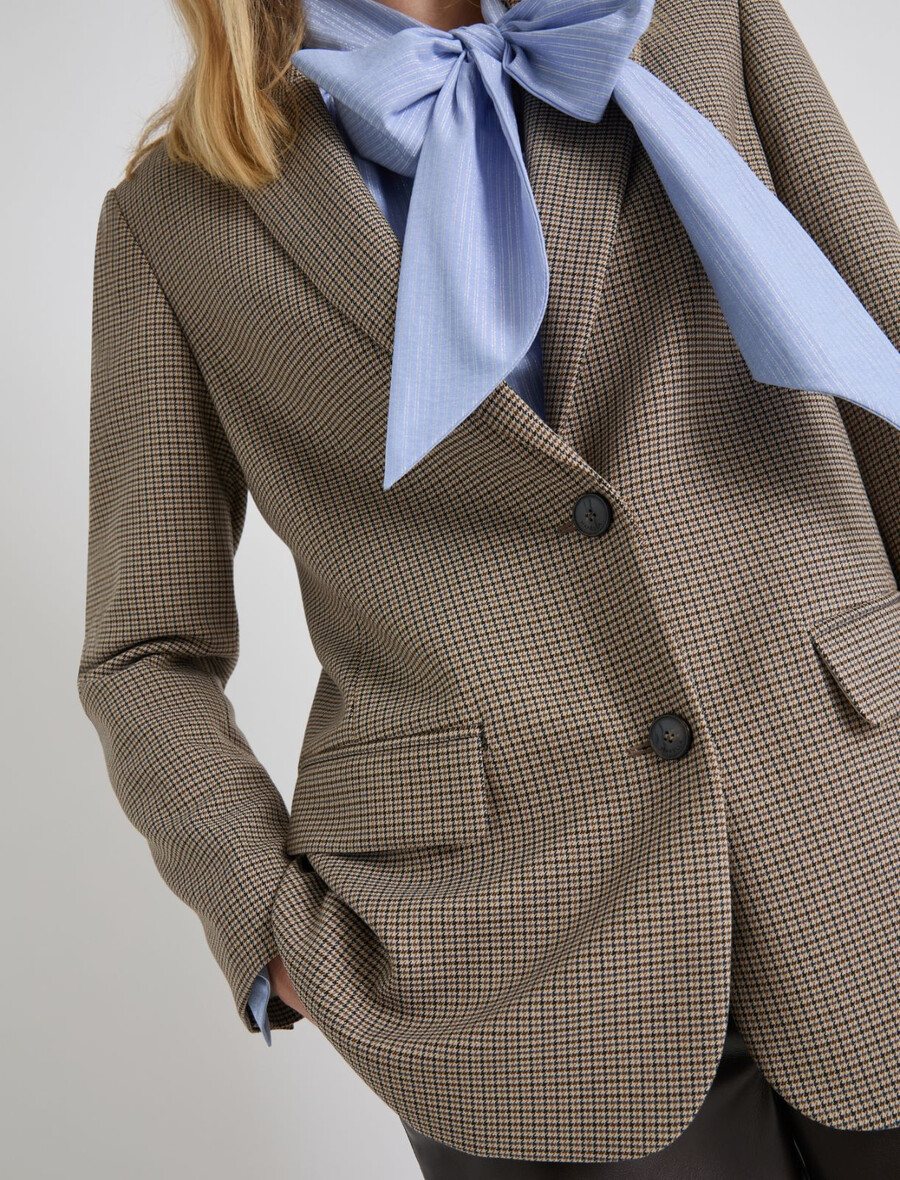 herrenblazer mit lurex-verzierung - natur