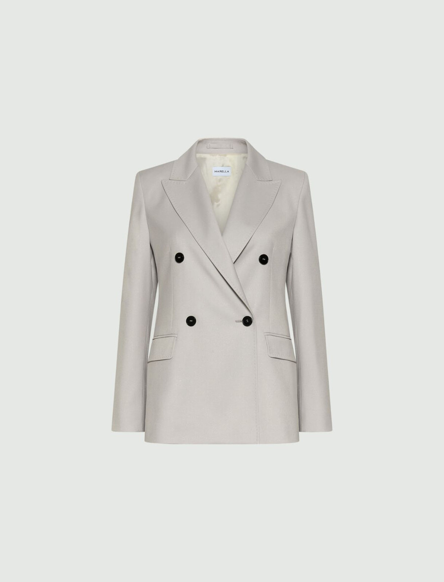 zweireihiger stretchblazer - ecru