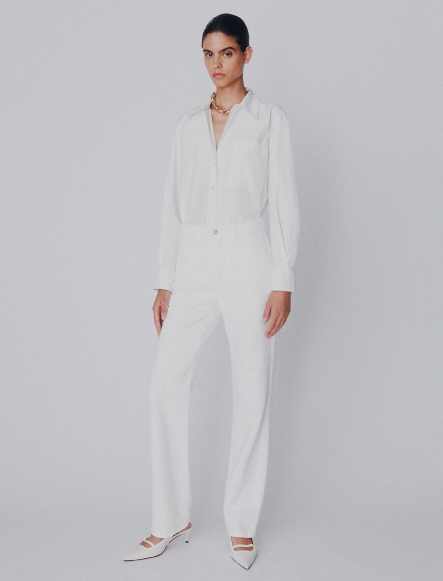 jeans mit geradem schnitt – weiss