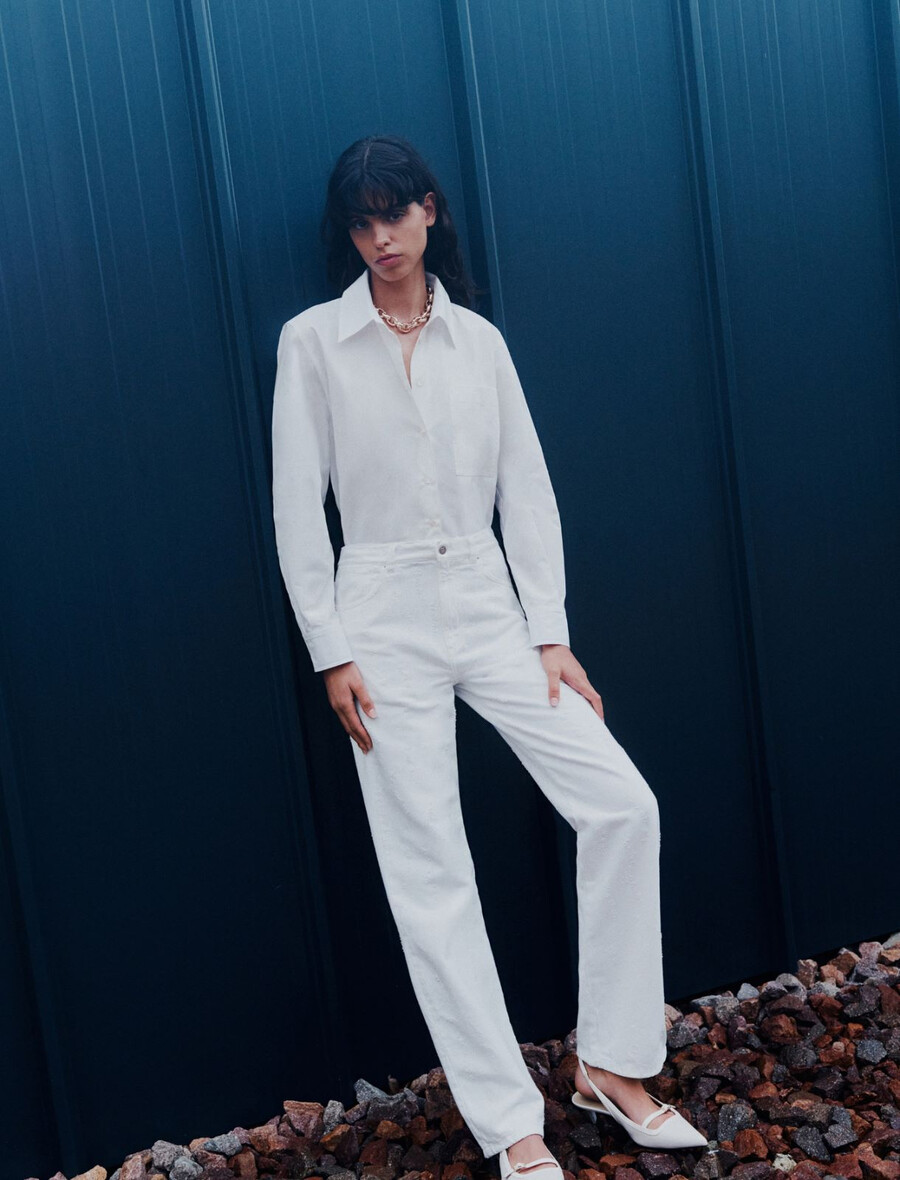 jeans mit geradem schnitt – weiss