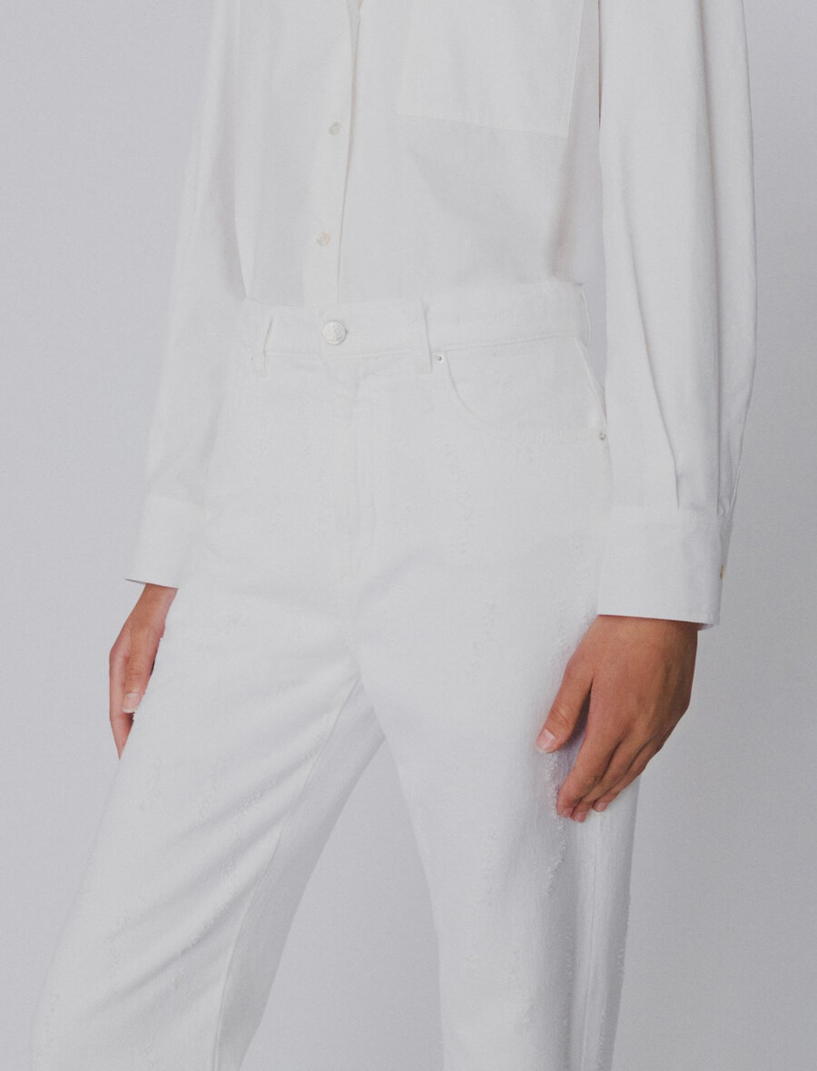 jeans mit geradem schnitt – weiss