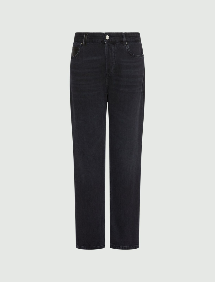 tomboy-jeans aus denim – schwarz