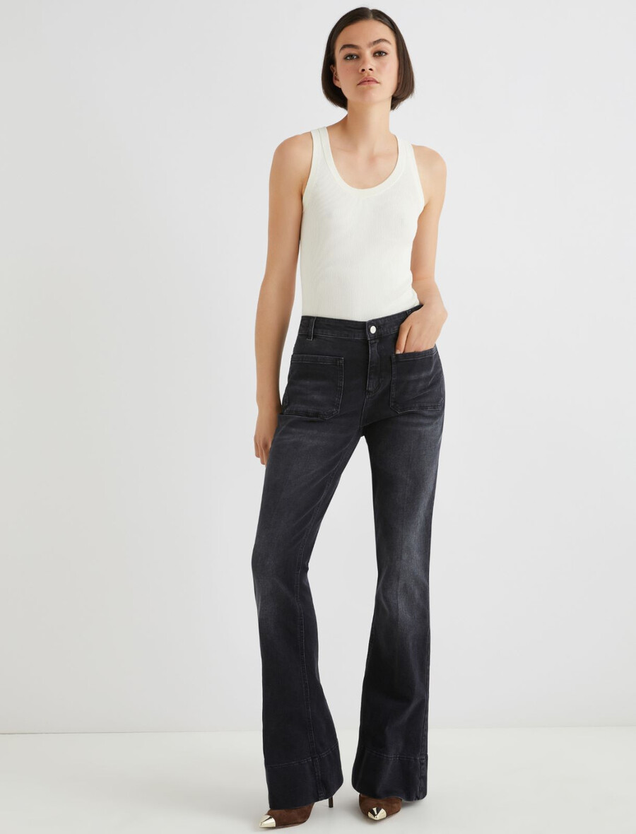 bootcut-jeans – schwarz
