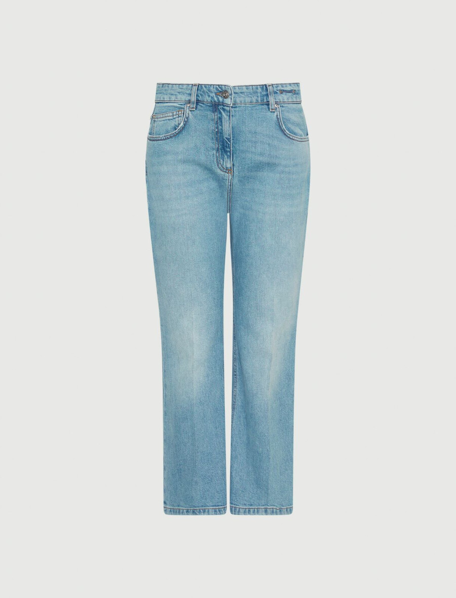 ausgestellte verkürzte jeans – hellblau
