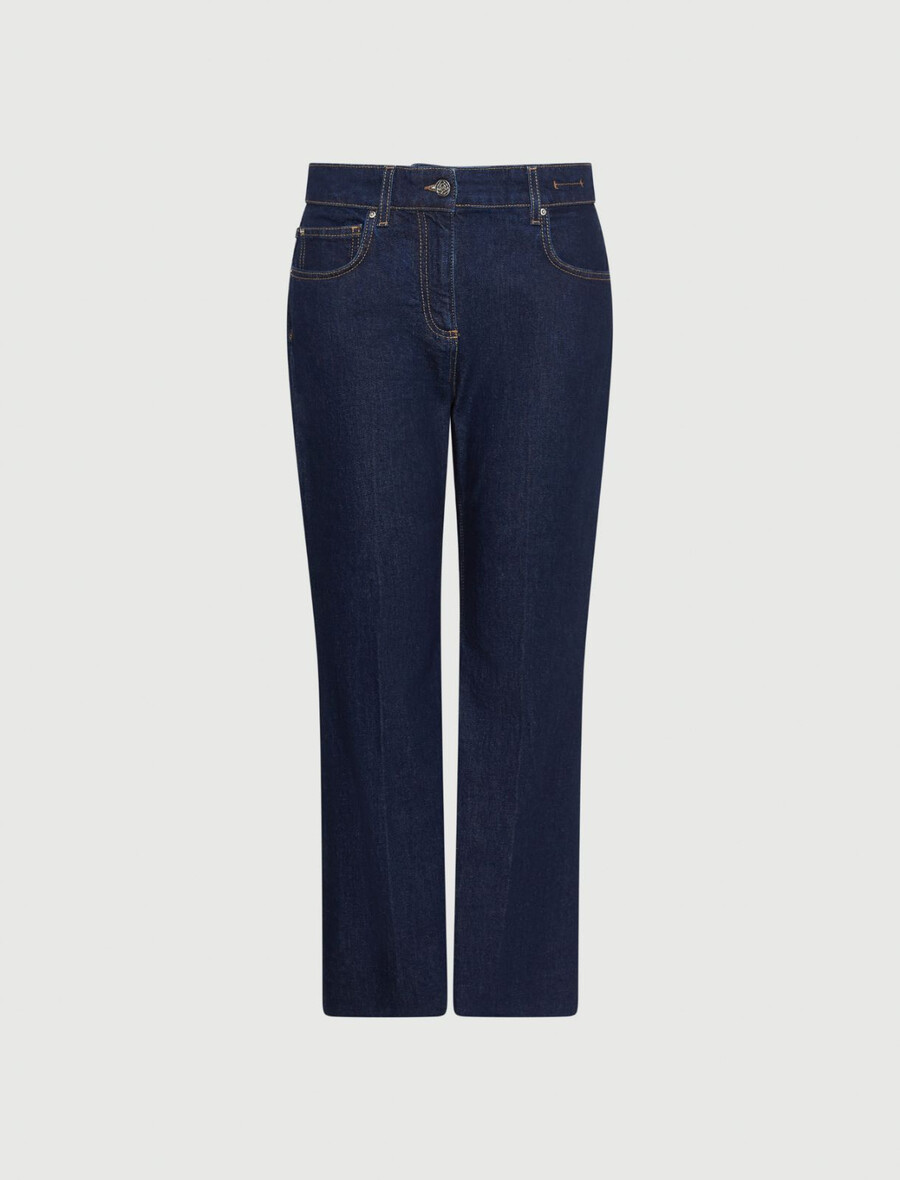 ausgestellte verkürzte jeans – mitternachtsblau