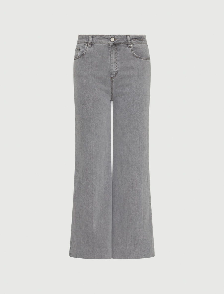 weit geschnittene verkürzte jeans - grau