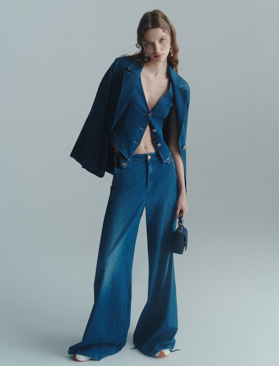 palazzo-jeans - blaue jeans