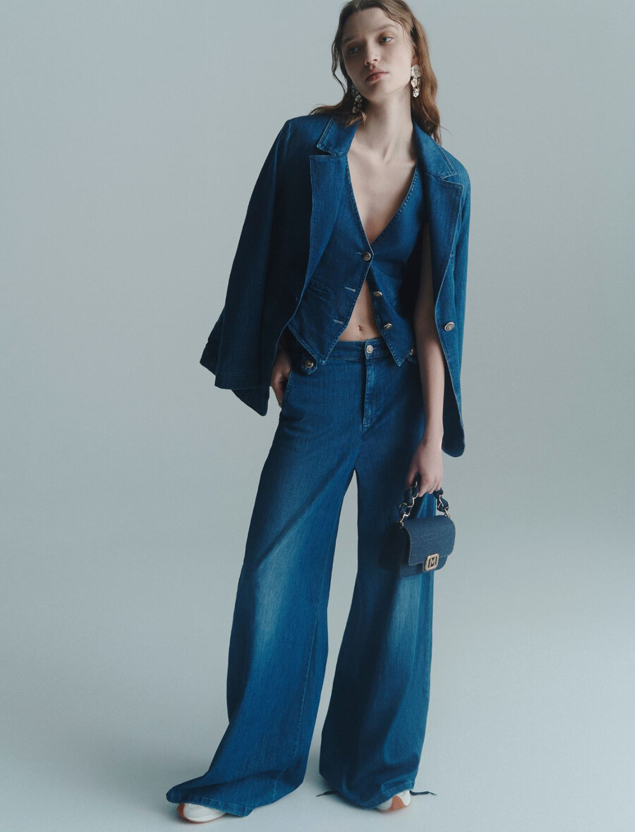 palazzo-jeans - blaue jeans