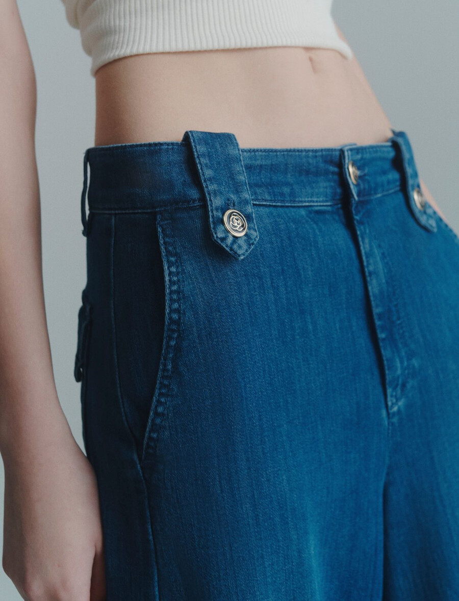 palazzo-jeans - blaue jeans