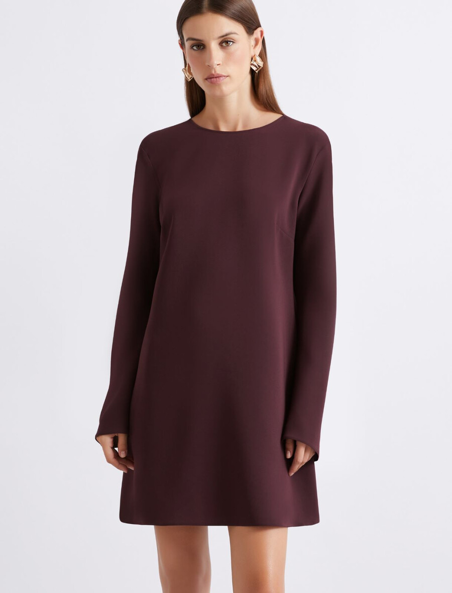 ausgestelltes cady-kleid - bordeaux