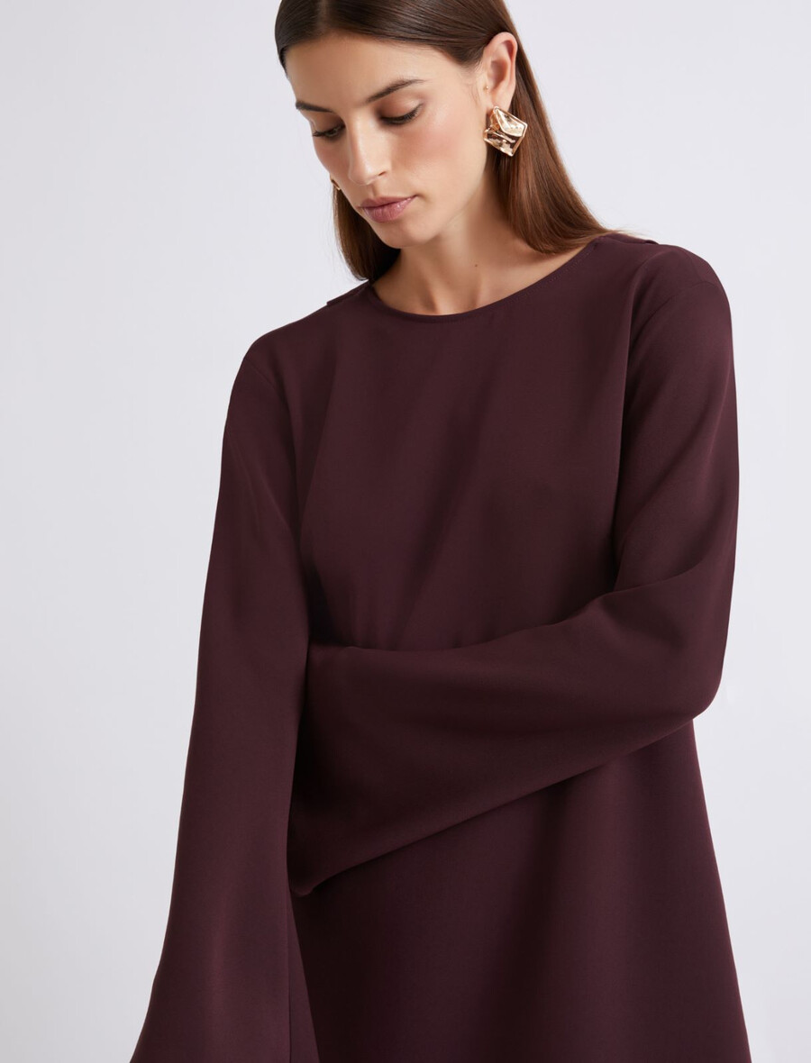 ausgestelltes cady-kleid - bordeaux