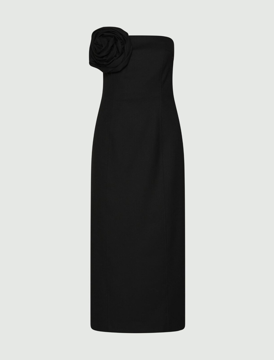 bustierkleid aus stretch-gabardine - schwarz