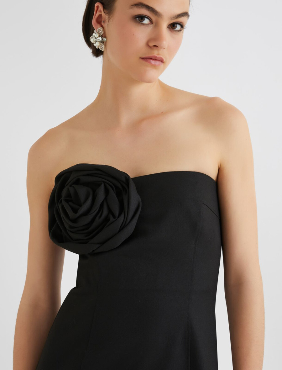 bustierkleid aus stretch-gabardine - schwarz
