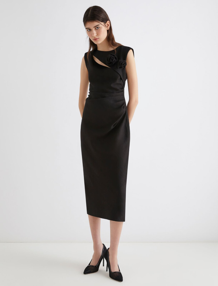 figurbetontes zobelkleid – schwarz