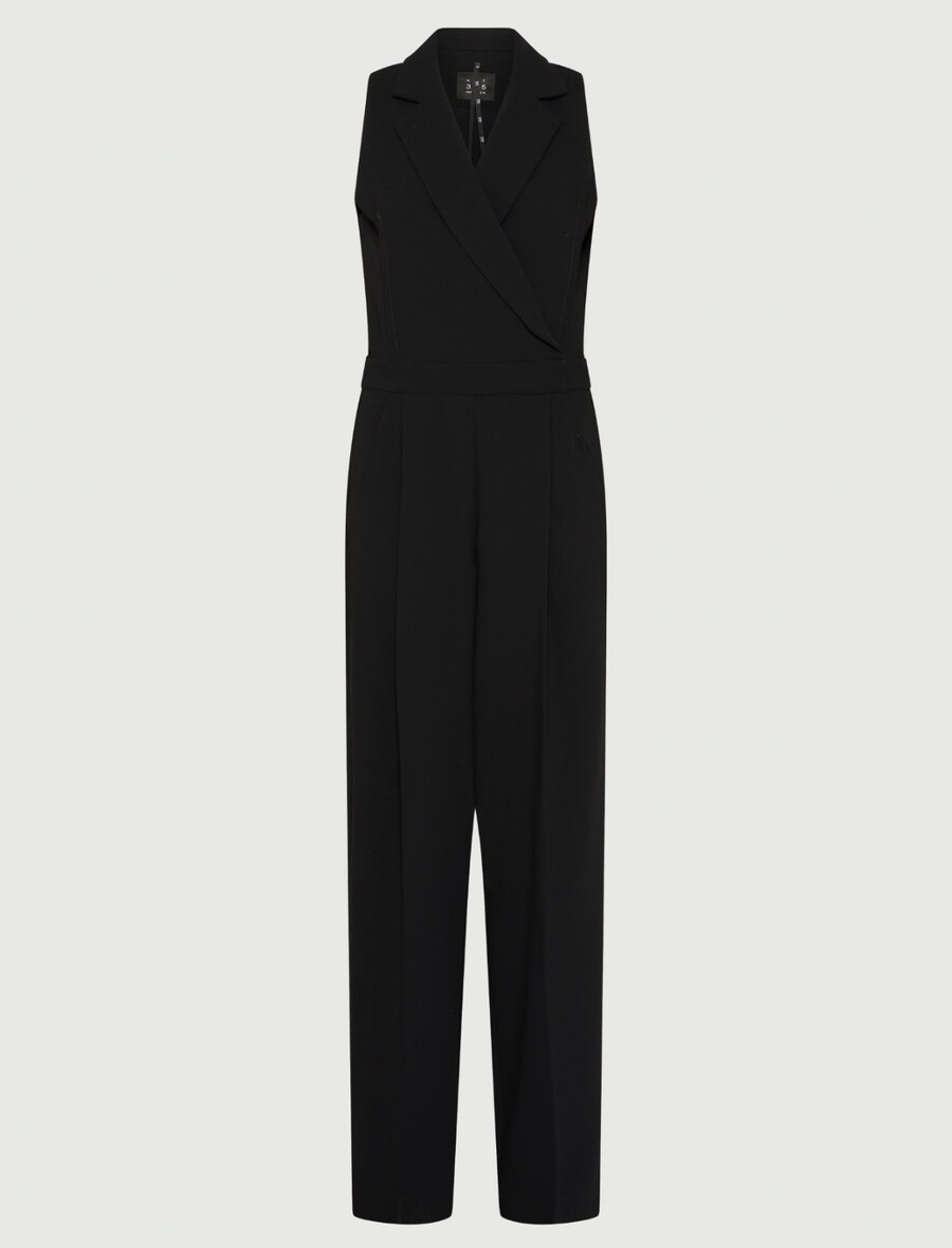 Ärmelloser jumpsuit – schwarz