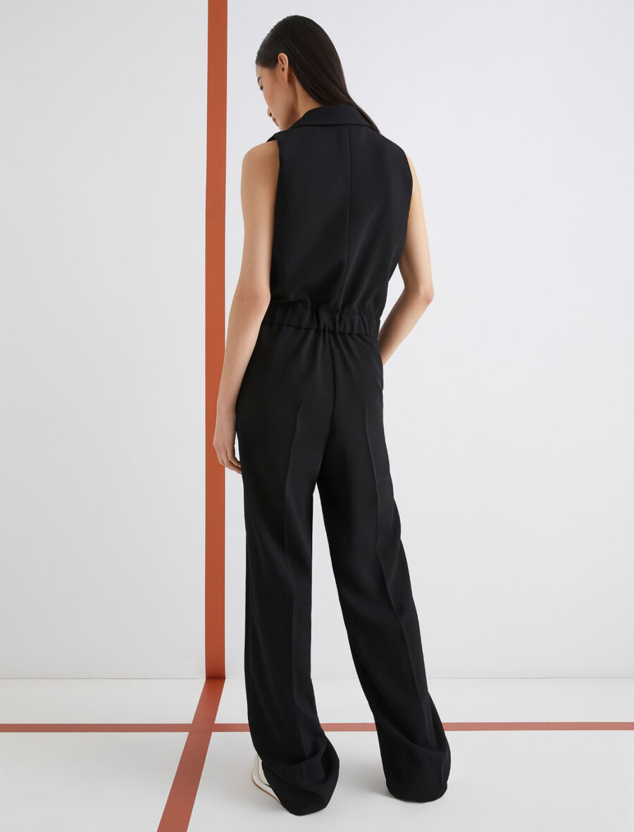 Ärmelloser jumpsuit – schwarz