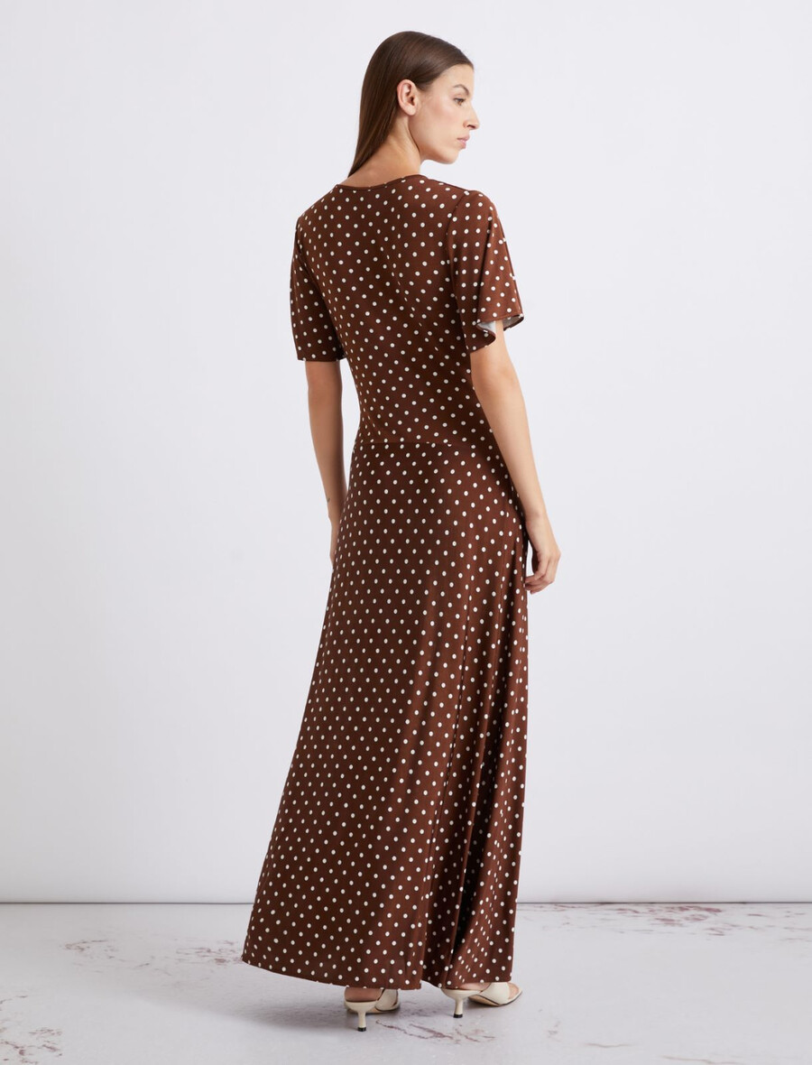 langes jerseykleid - braun